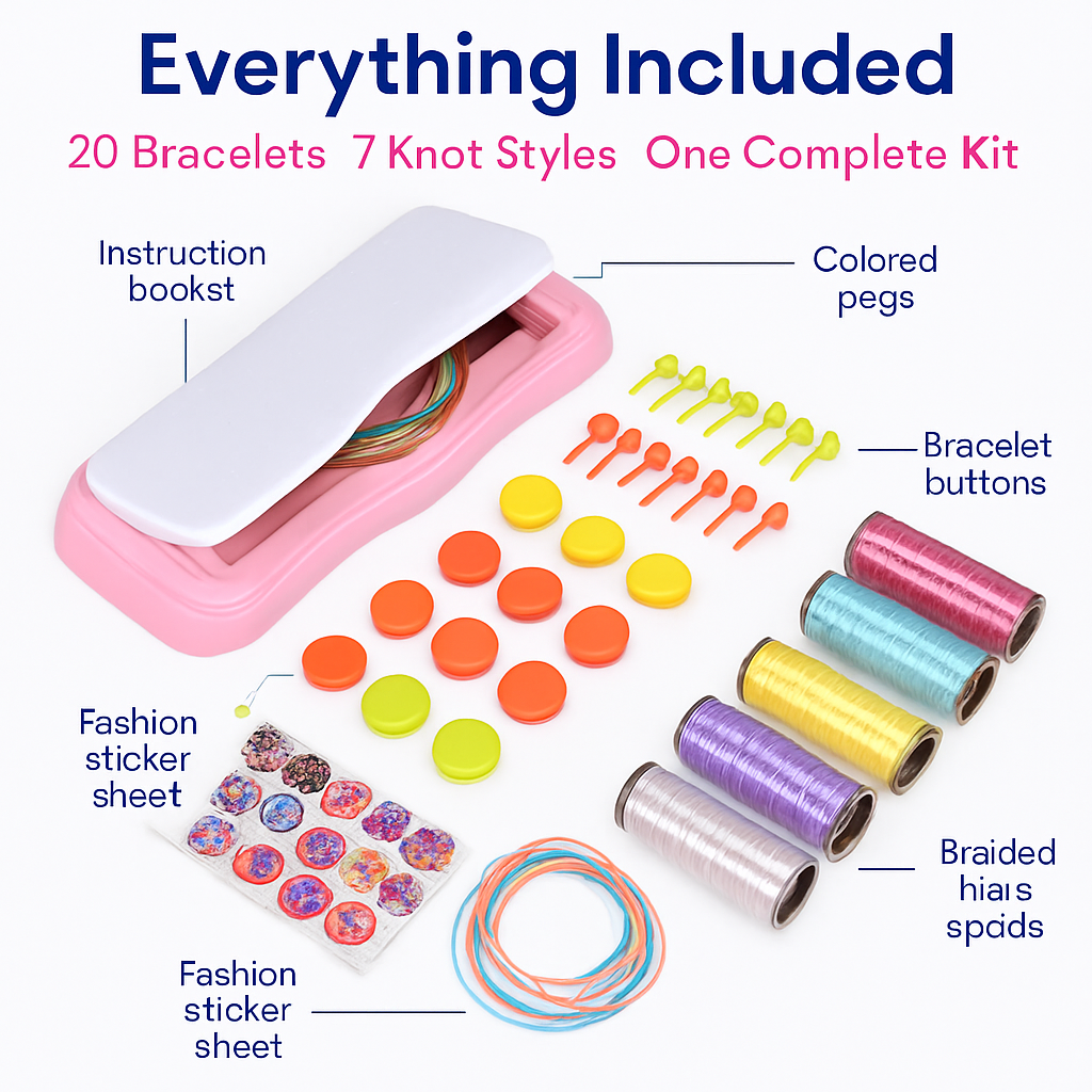 Bracelet Making Kit - DIY Craft Set for Kids, Travel Fun