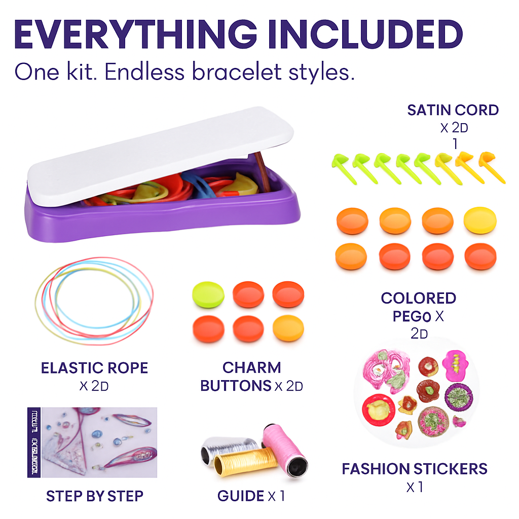Bracelet Making Kit - DIY Craft Set for Kids, Travel Fun
