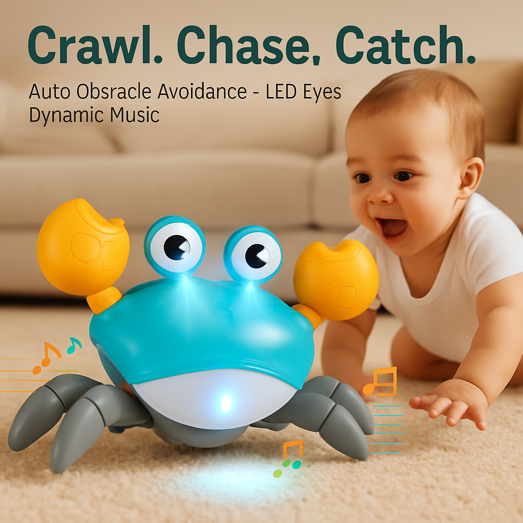Crawling Crab Baby Toy with Music and LED Lights