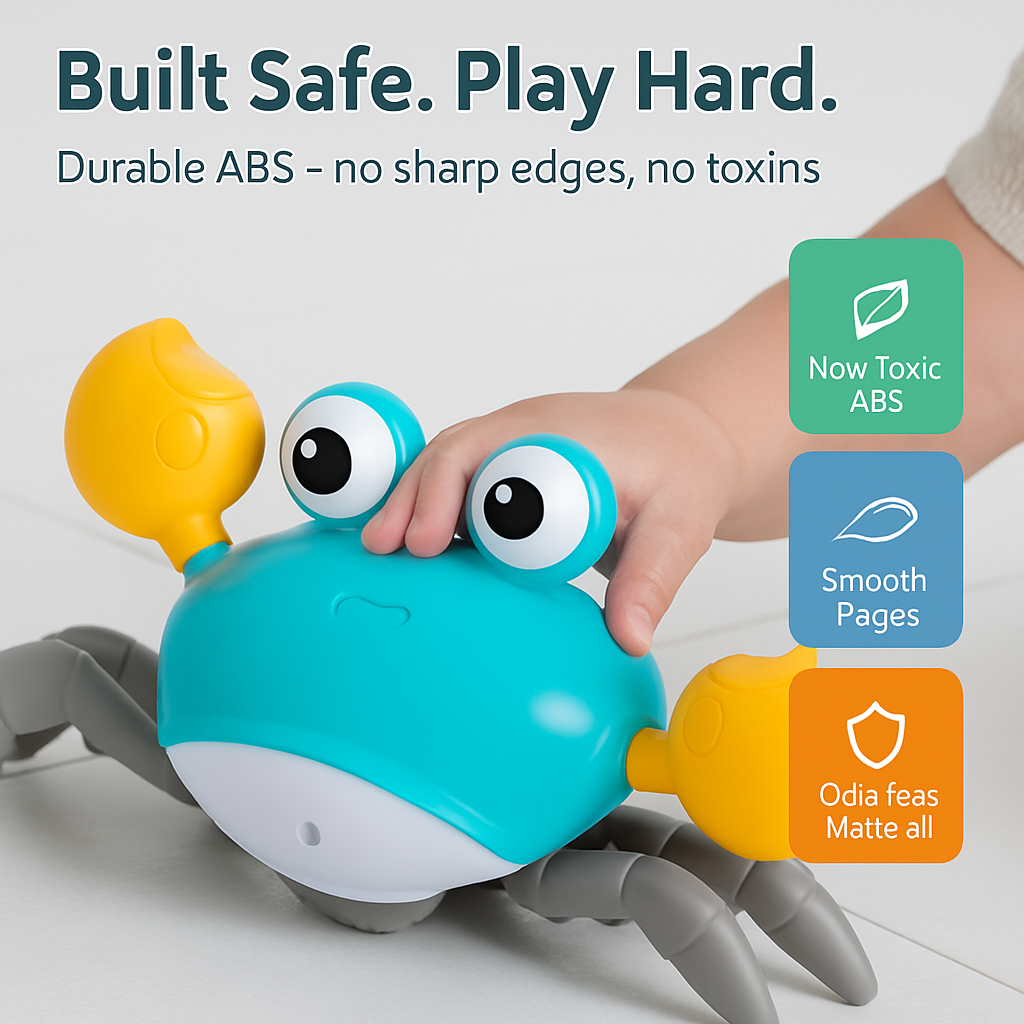 Crawling Crab Baby Toy with Music and LED Lights
