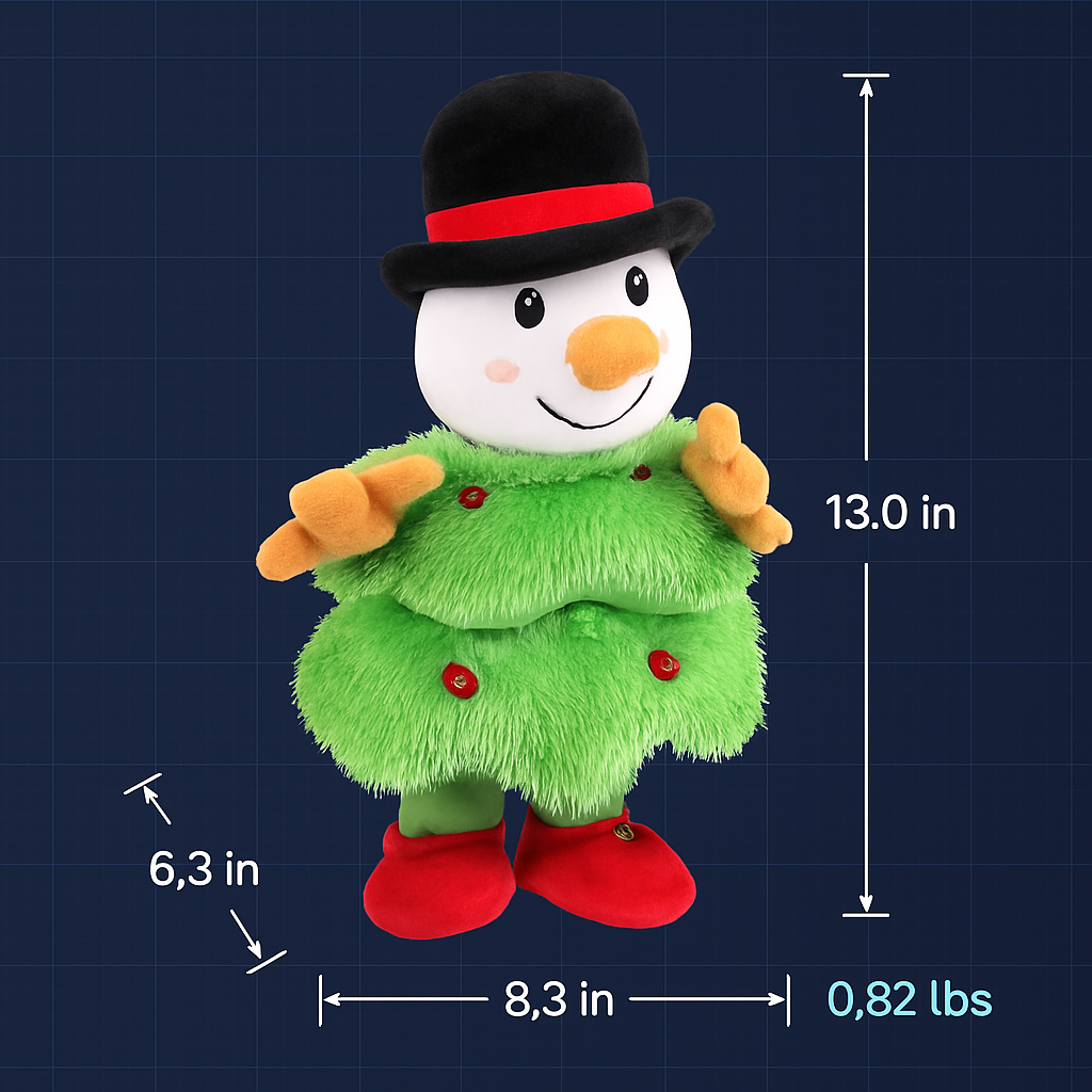 Electric Dancing Snowman Plush Toy - Talking & Singing