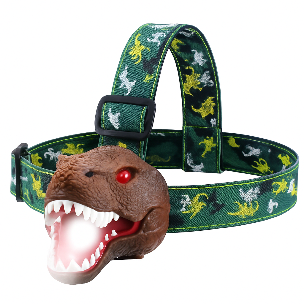 Dinosaur Headlamp with Roar and 4 Modes for Outdoor