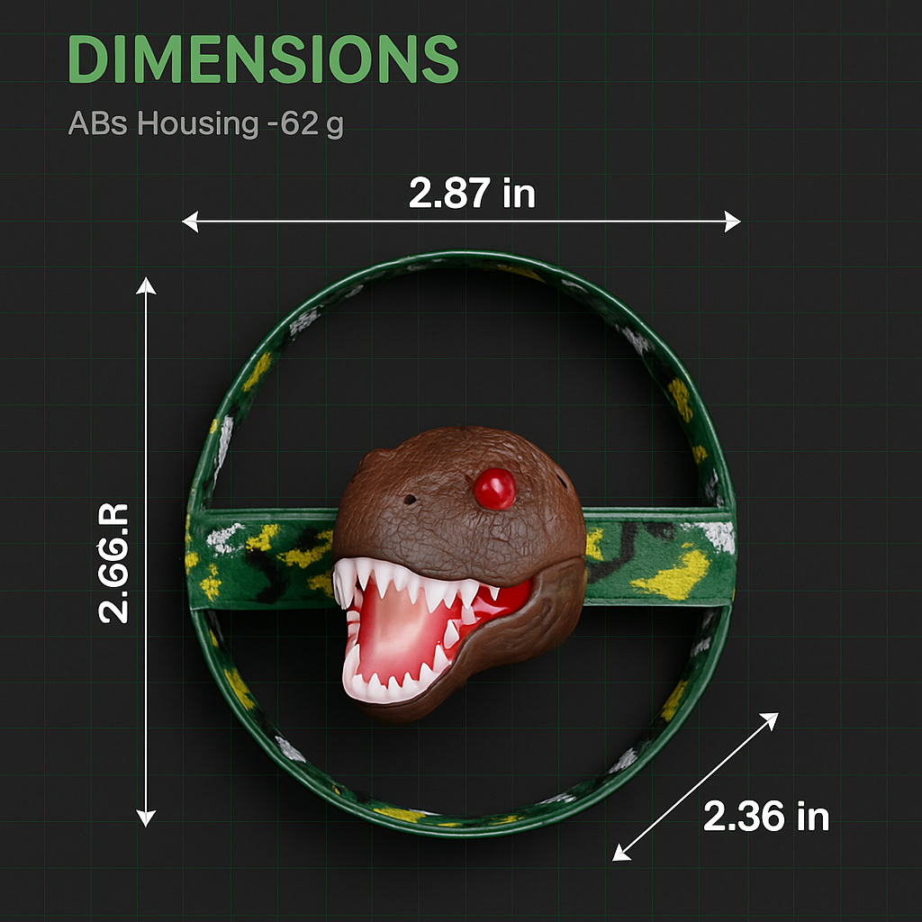 Dinosaur Headlamp with Roar and 4 Modes for Outdoor
