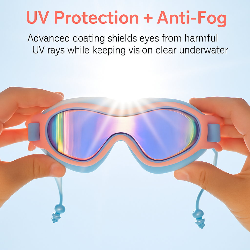 Kids Swim Goggles with Anti-Fog and UV Protection