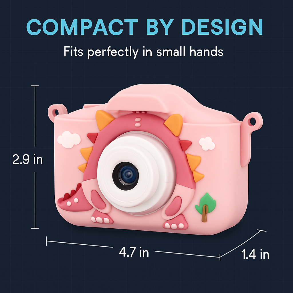 Dinosaur Kids Selfie Camera with Cartoon Case