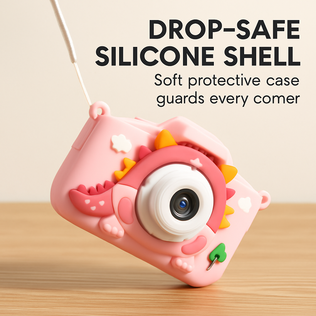 Dinosaur Kids Selfie Camera with Cartoon Case