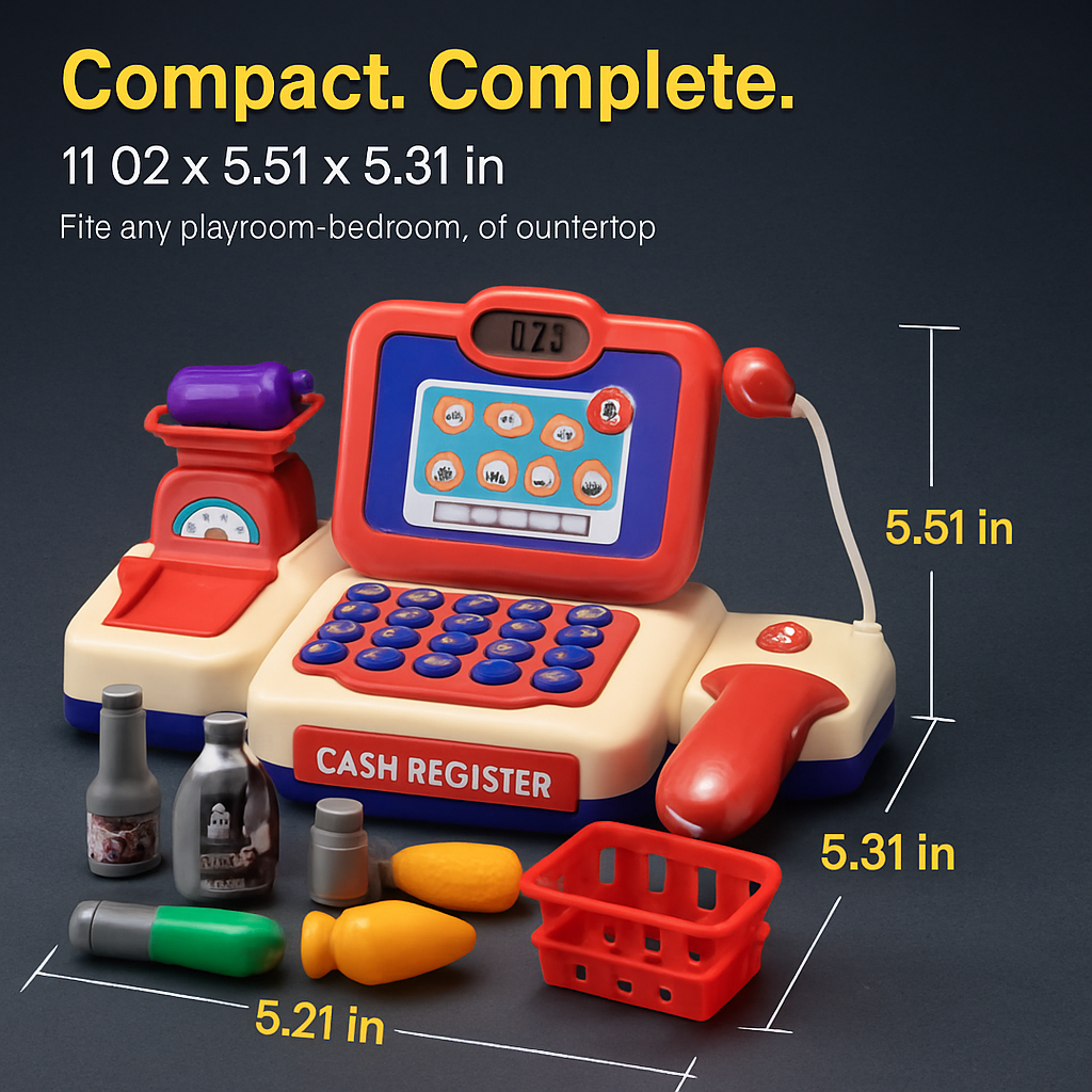 Cash Register Pretend Play Toy with Scanner