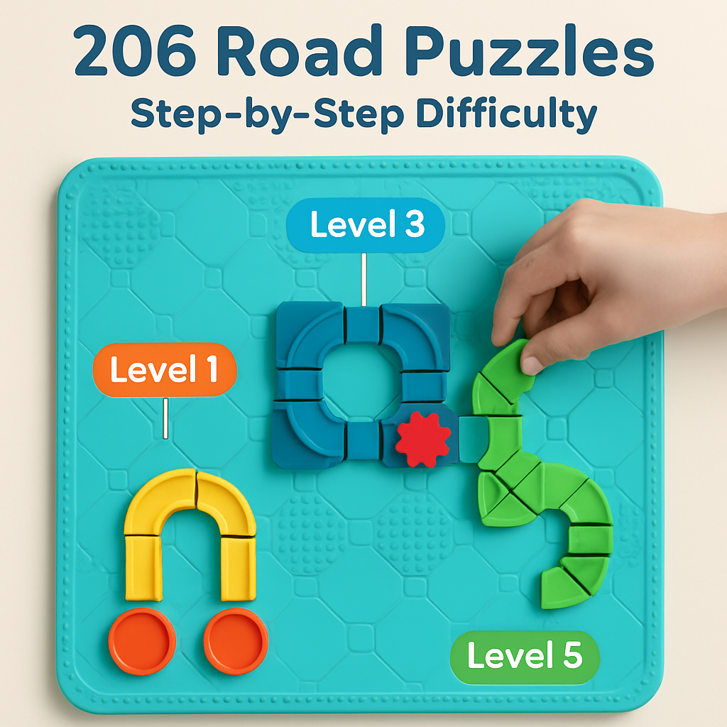 Logical Road Builder Puzzle for STEM Learning