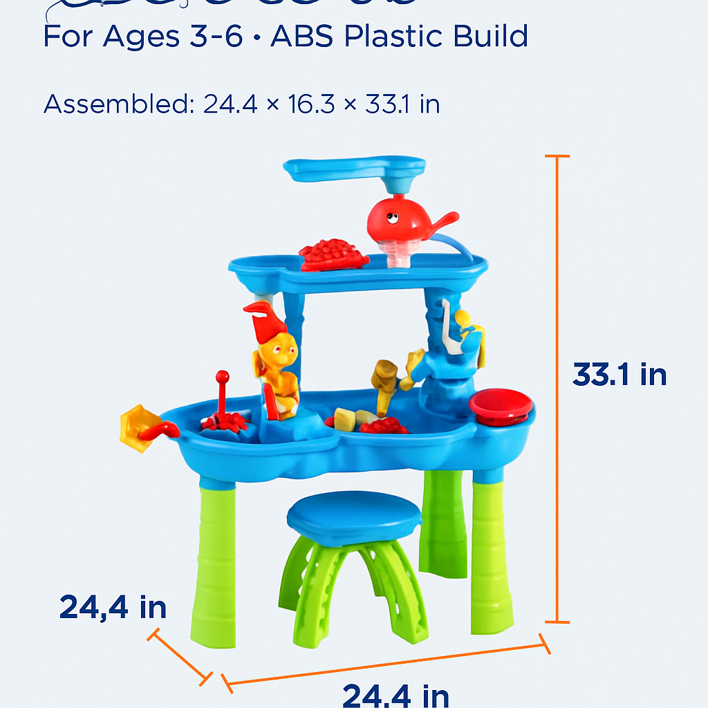 Kid Sand Water Table Rain Shower Play Table