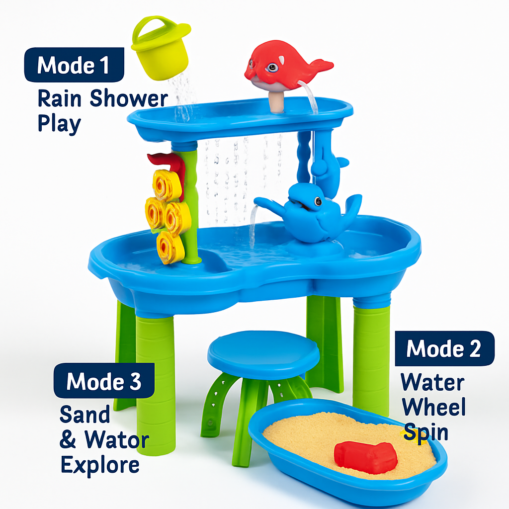 Kid Sand Water Table Rain Shower Play Table