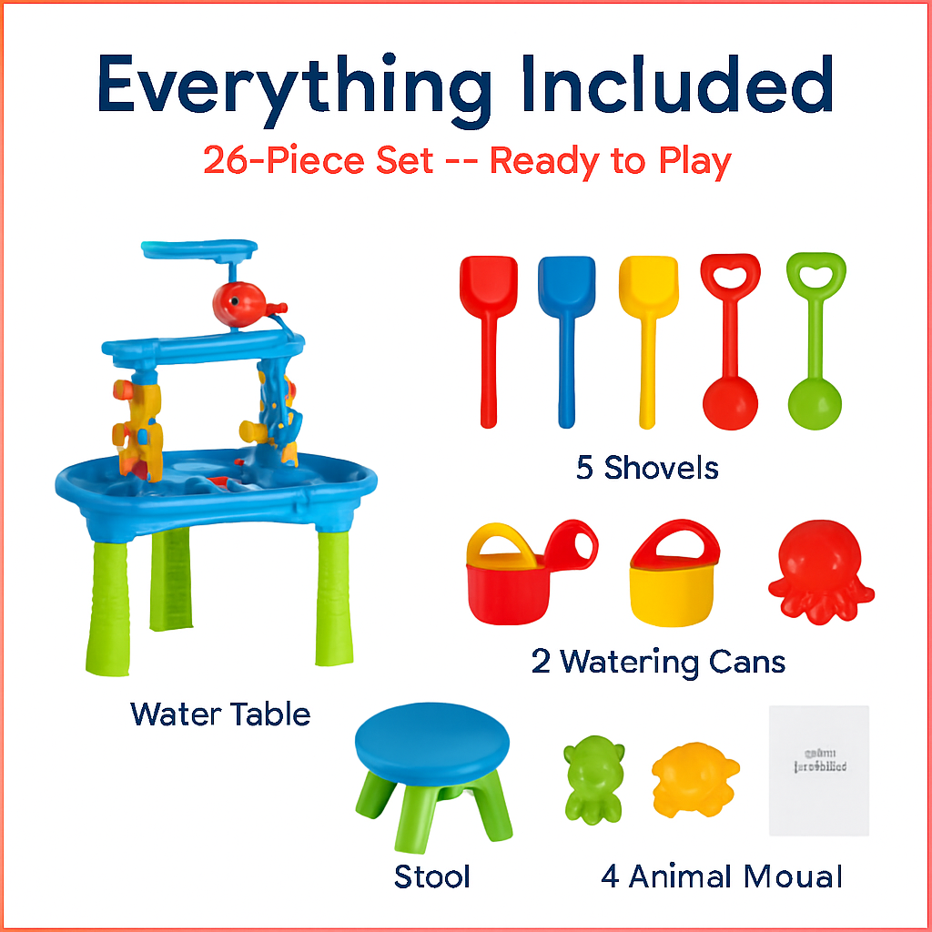 Kid Sand Water Table Rain Shower Play Table