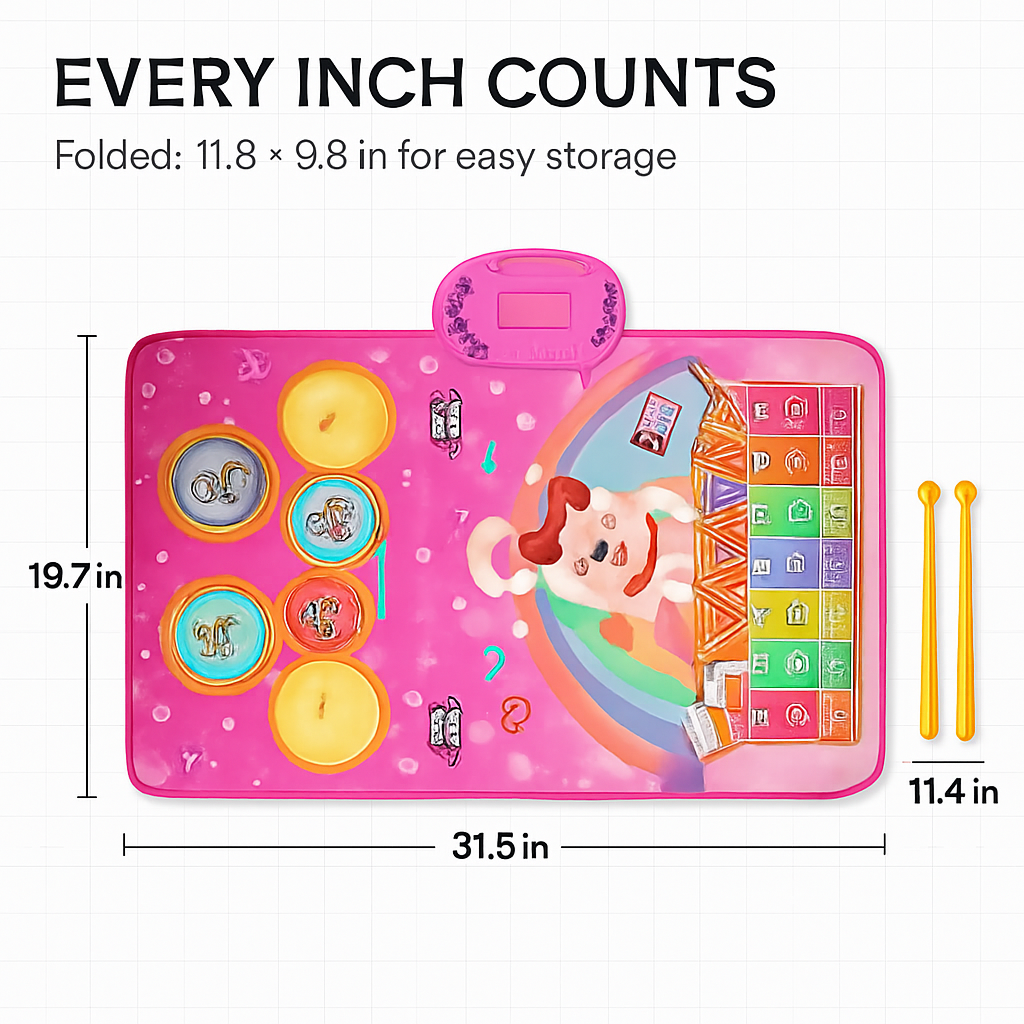 Baby Musical Mat with 55 Sounds for Toddlers