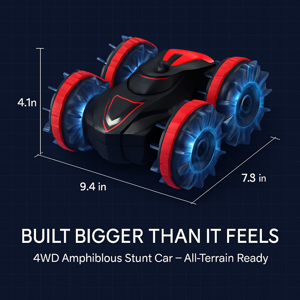 Amphibious RC Car with Stunts and Light Effects