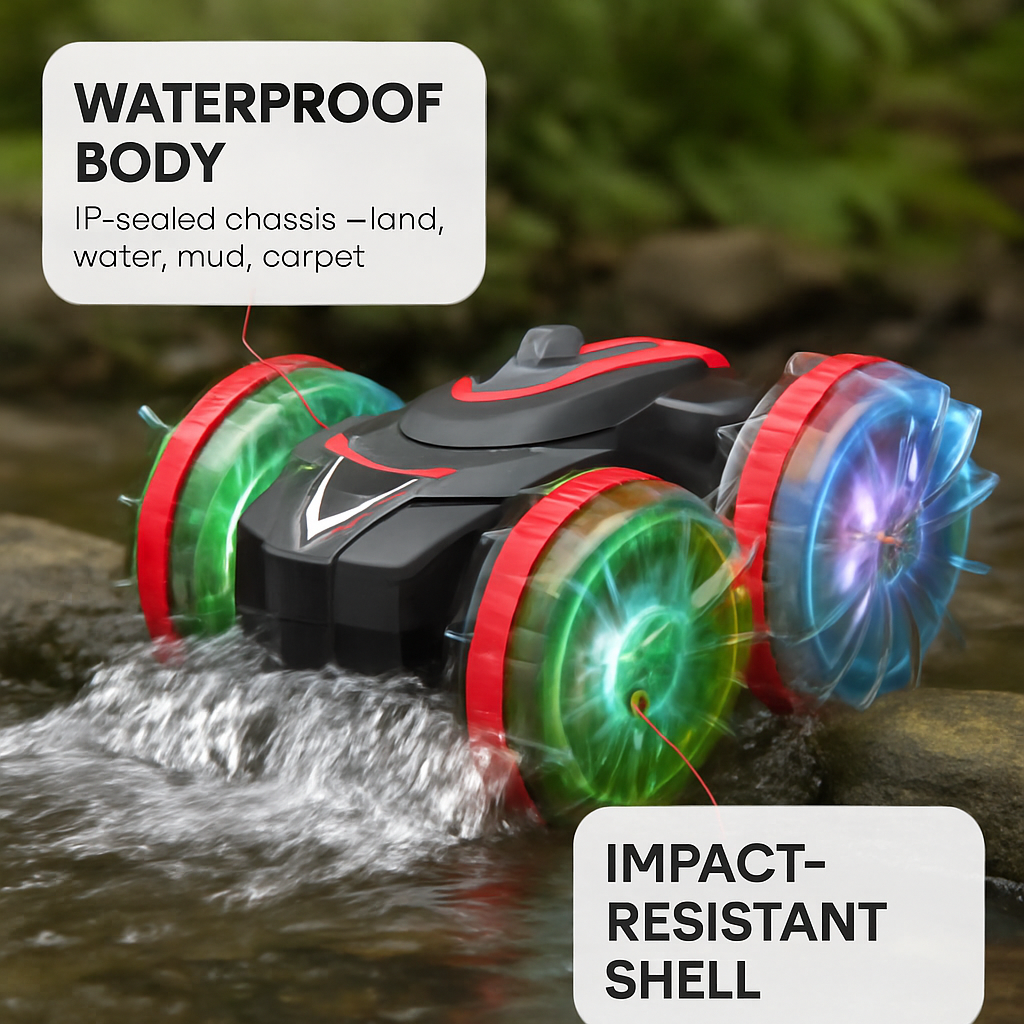 Amphibious RC Car with Stunts and Light Effects
