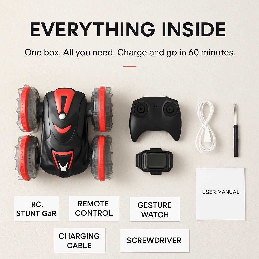 Amphibious RC Car with Stunts and Light Effects