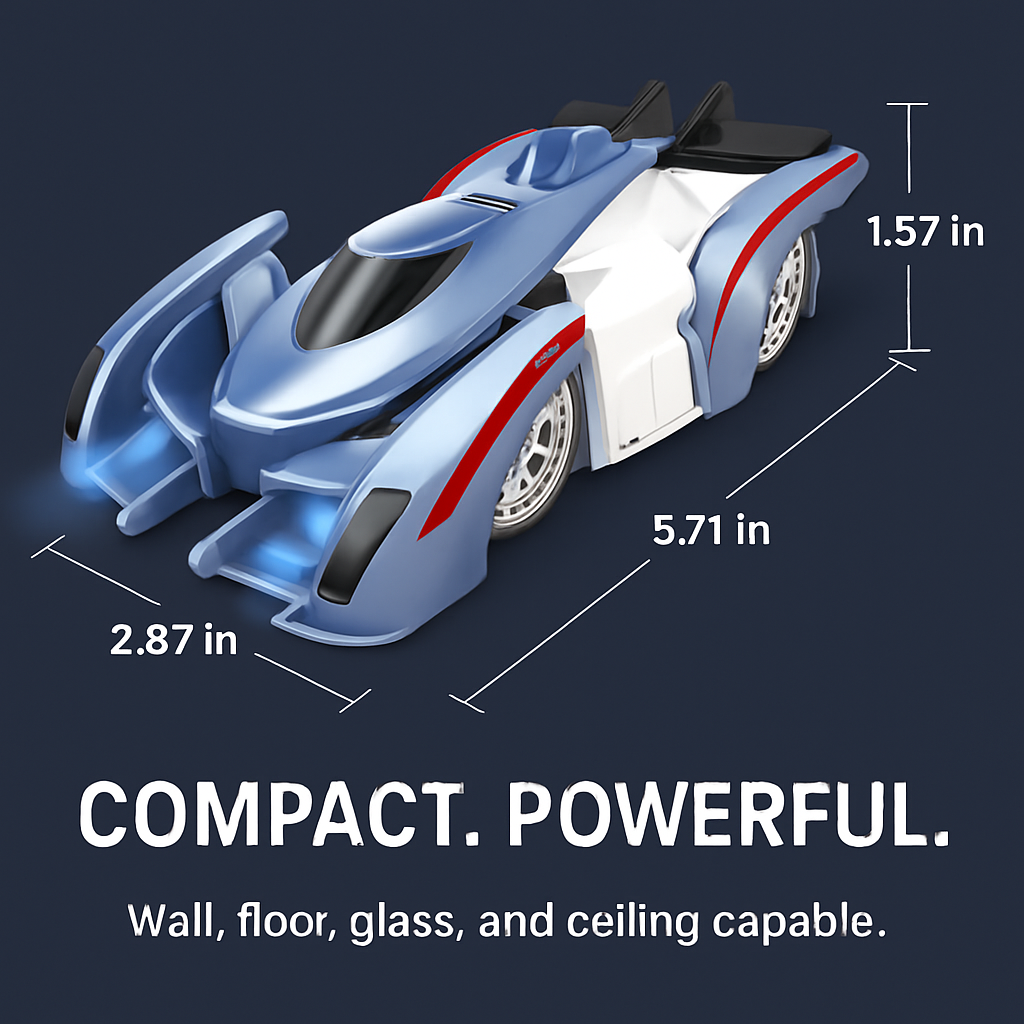 Wall Climbing RC Car with Lights and Remote Control