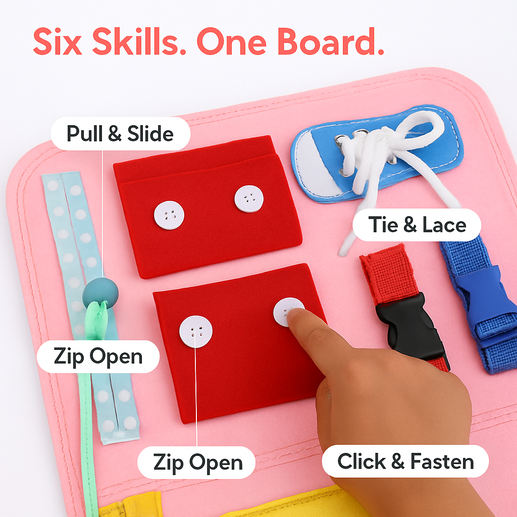 Kids Busy Board: Sensory Montessori Toy for 1-6