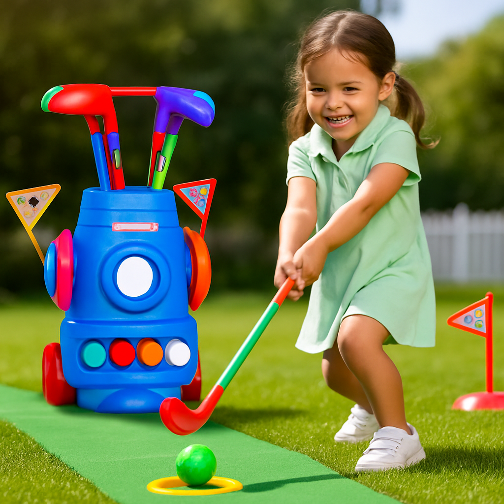 Toddler Golf Set with Cart, Balls, Clubs & Flags