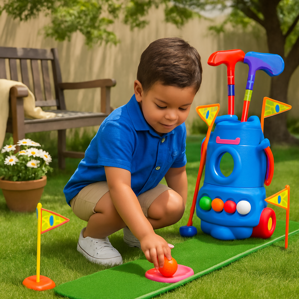 Toddler Golf Set with Cart, Balls, Clubs & Flags