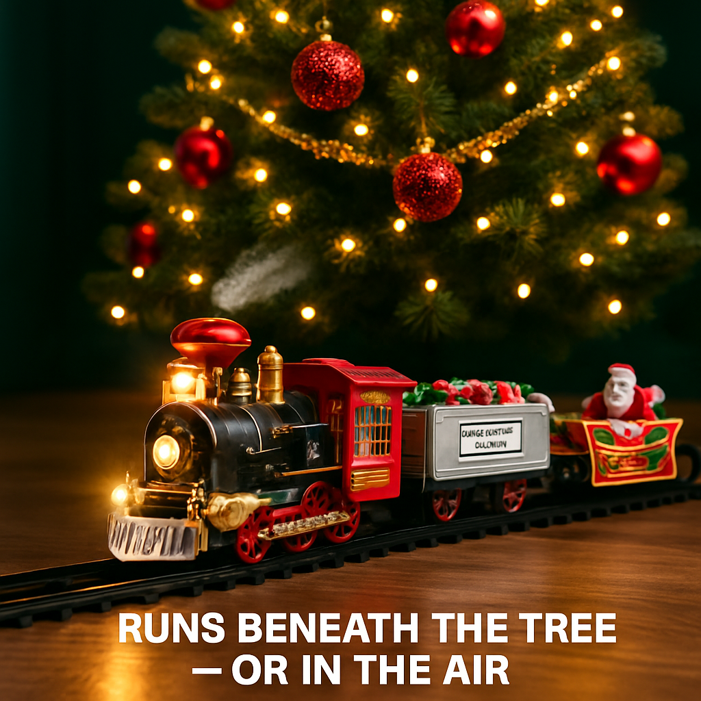 Electric Christmas Train Set with Sound and Lights
