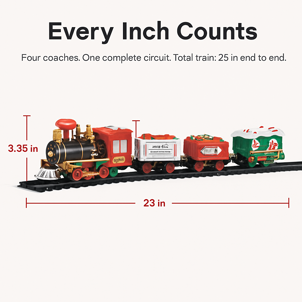 Electric Christmas Train Set with Sound and Lights