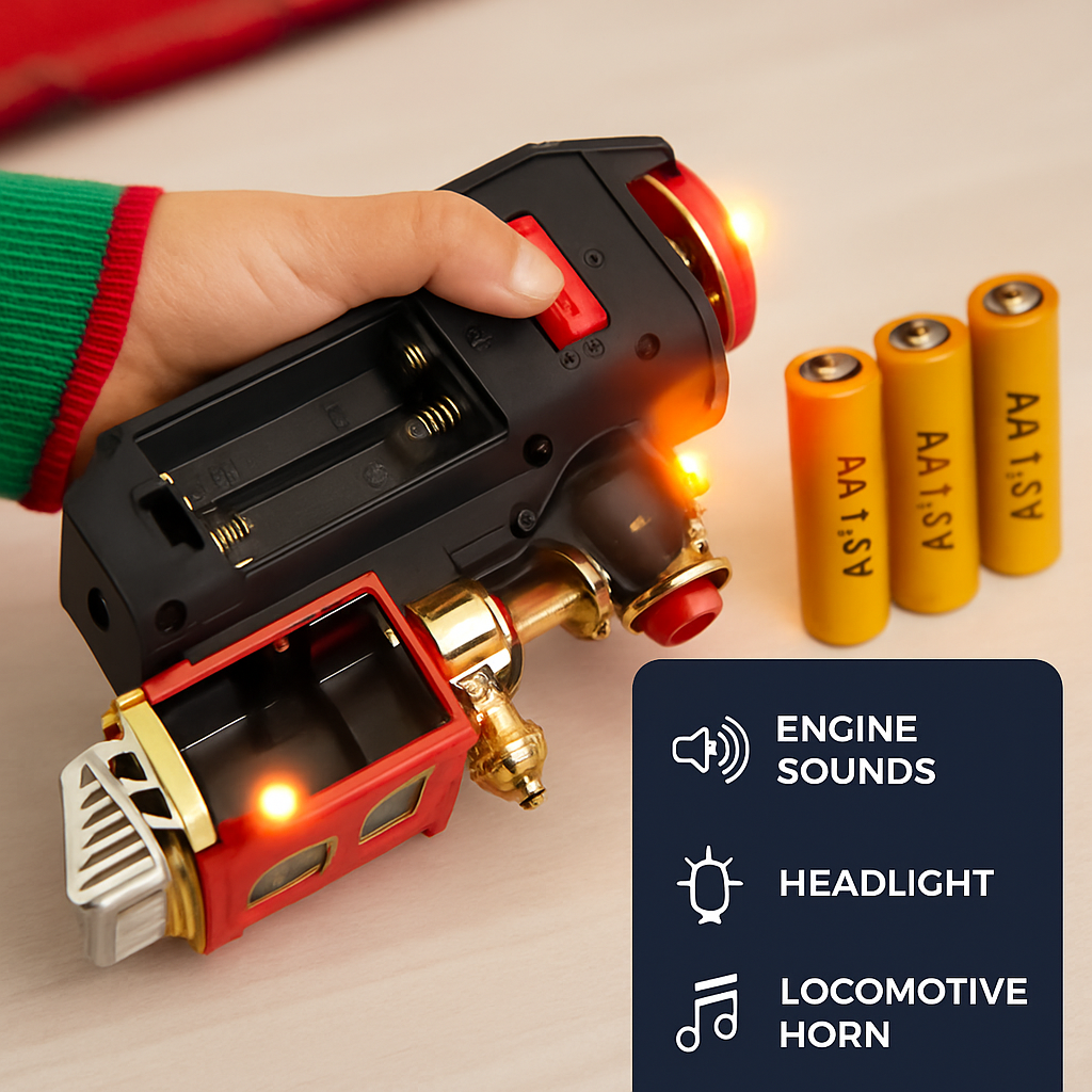 Electric Christmas Train Set with Sound and Lights