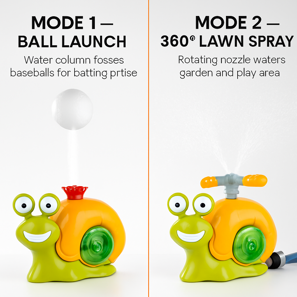 2-in-1 Snail Water Sprinkler Baseball Toy