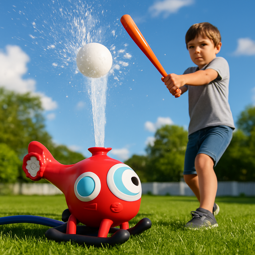 Water Sprinkler Baseball Helicopter Toy for Kids