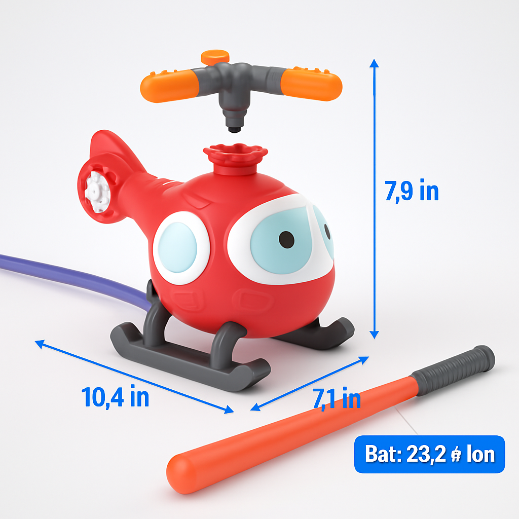 Water Sprinkler Baseball Helicopter Toy for Kids