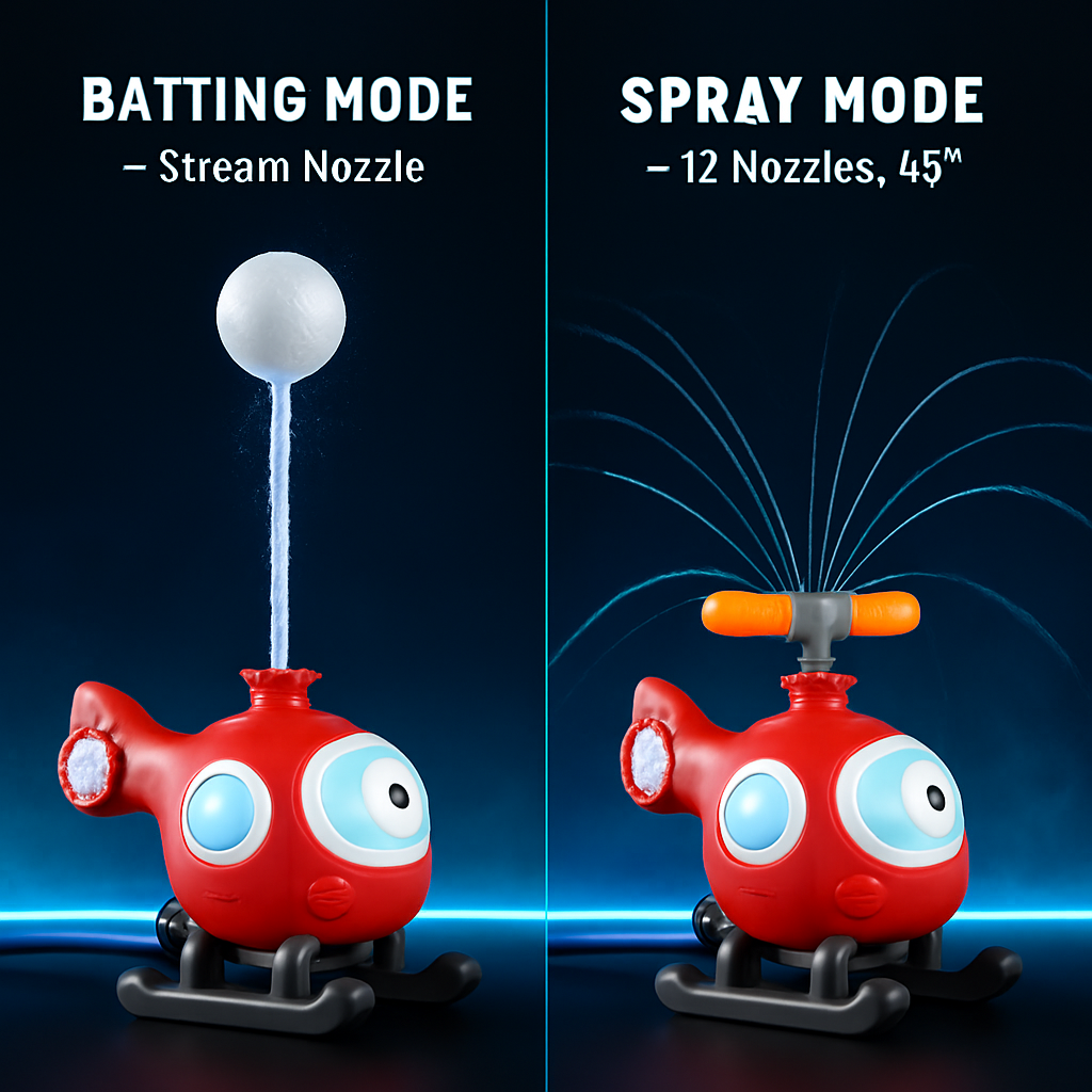 Water Sprinkler Baseball Helicopter Toy for Kids