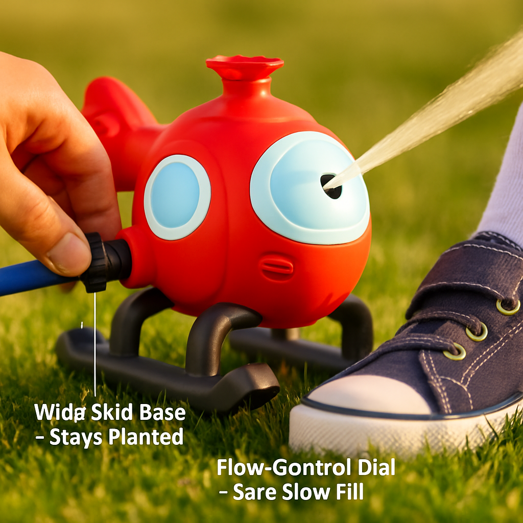 Water Sprinkler Baseball Helicopter Toy for Kids