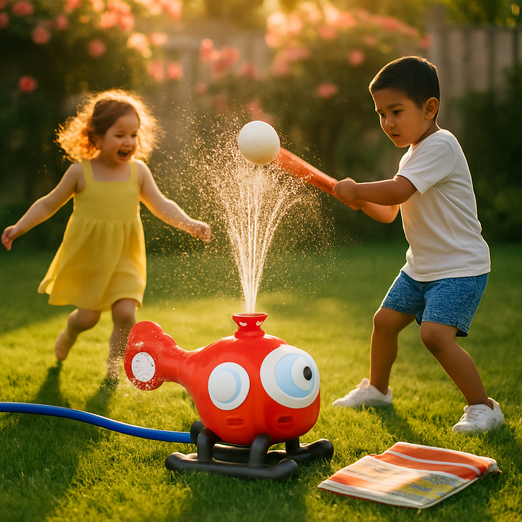 Water Sprinkler Baseball Helicopter Toy for Kids