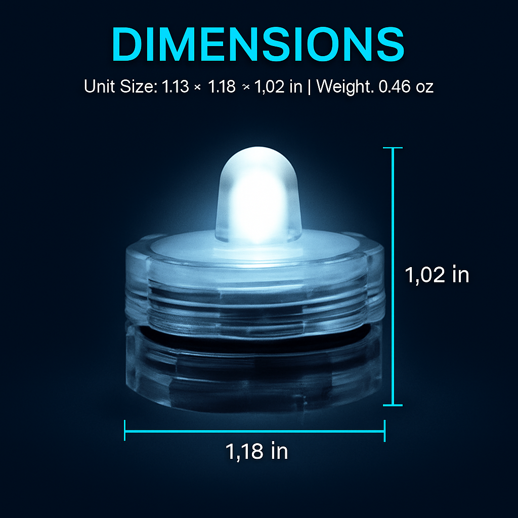 3Pcs Submersible LED Tea Lights Waterproof Candle Lights Battery Operated Decor Lamp