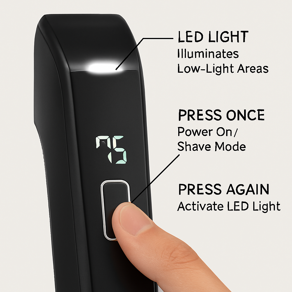 2-in-1 Electric Body Trimmer with LED Light