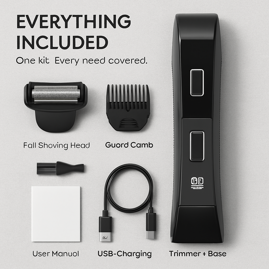 2-in-1 Electric Body Trimmer with LED Light
