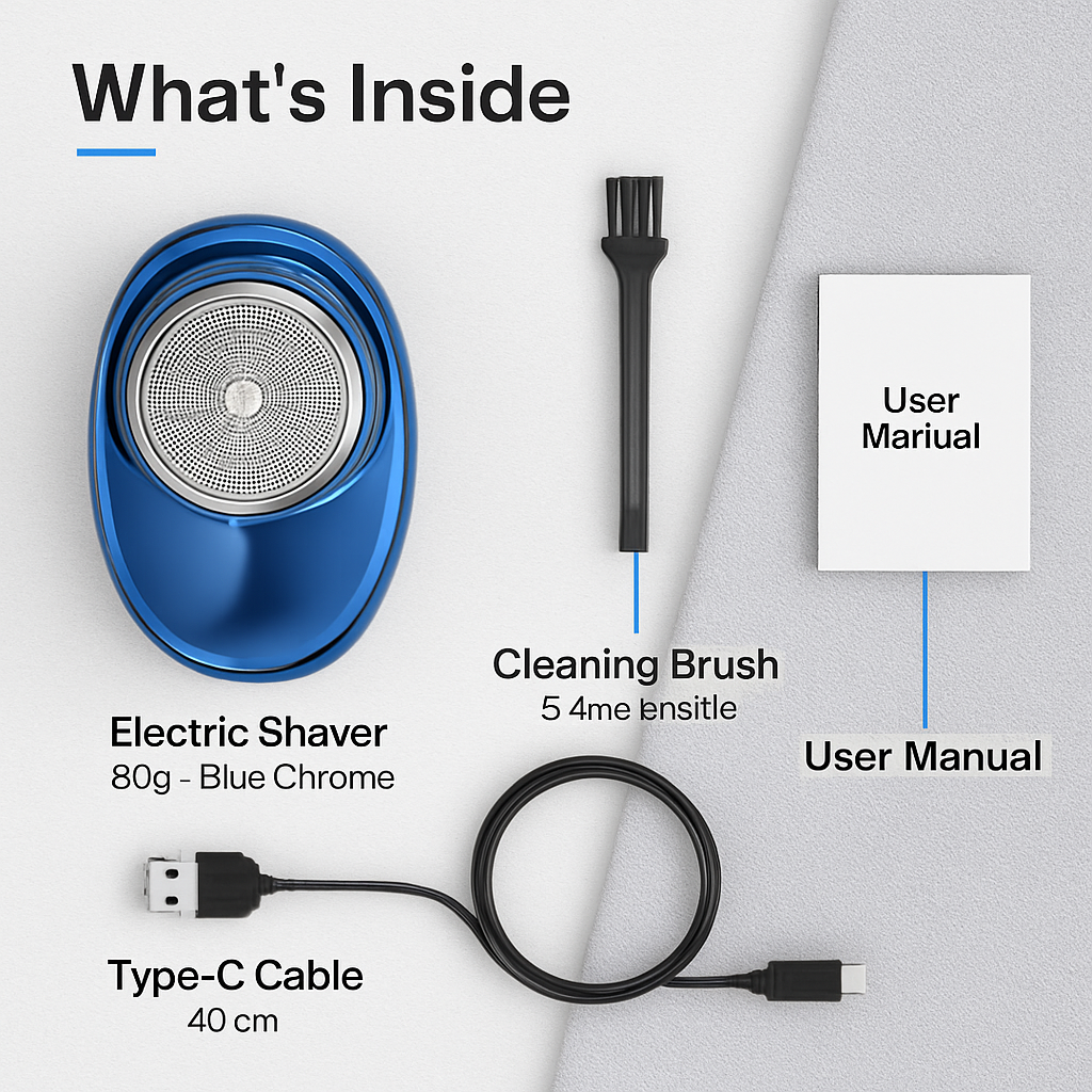 Portable Electric Shaver for Men - Compact, Painless