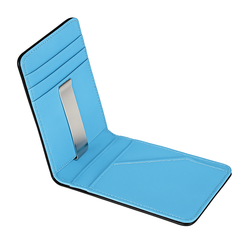 Unisex PU Leather Wallet RFID Blocking Slim Bifold Credit Card Holder with Money Clip