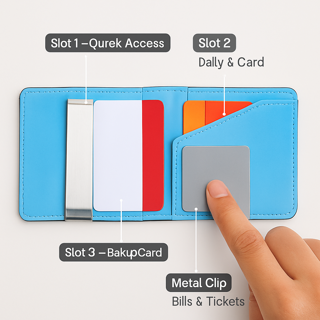 Unisex PU Leather Wallet RFID Blocking Slim Bifold Credit Card Holder with Money Clip