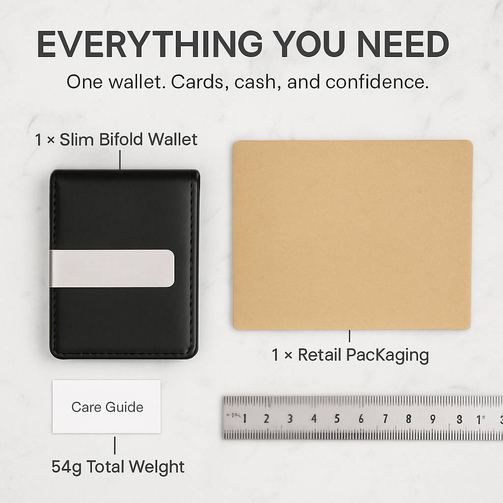 Unisex PU Leather Wallet RFID Blocking Slim Bifold Credit Card Holder with Money Clip