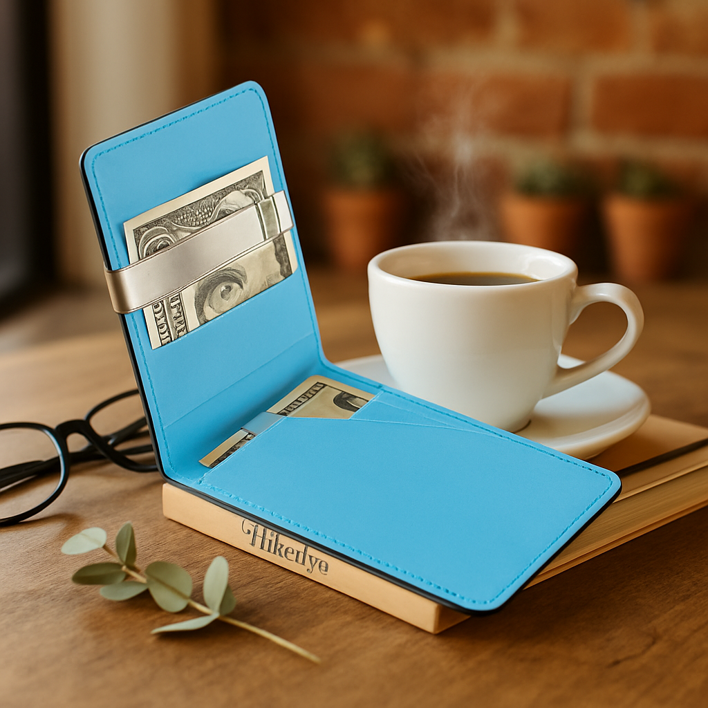 Unisex PU Leather Wallet RFID Blocking Slim Bifold Credit Card Holder with Money Clip