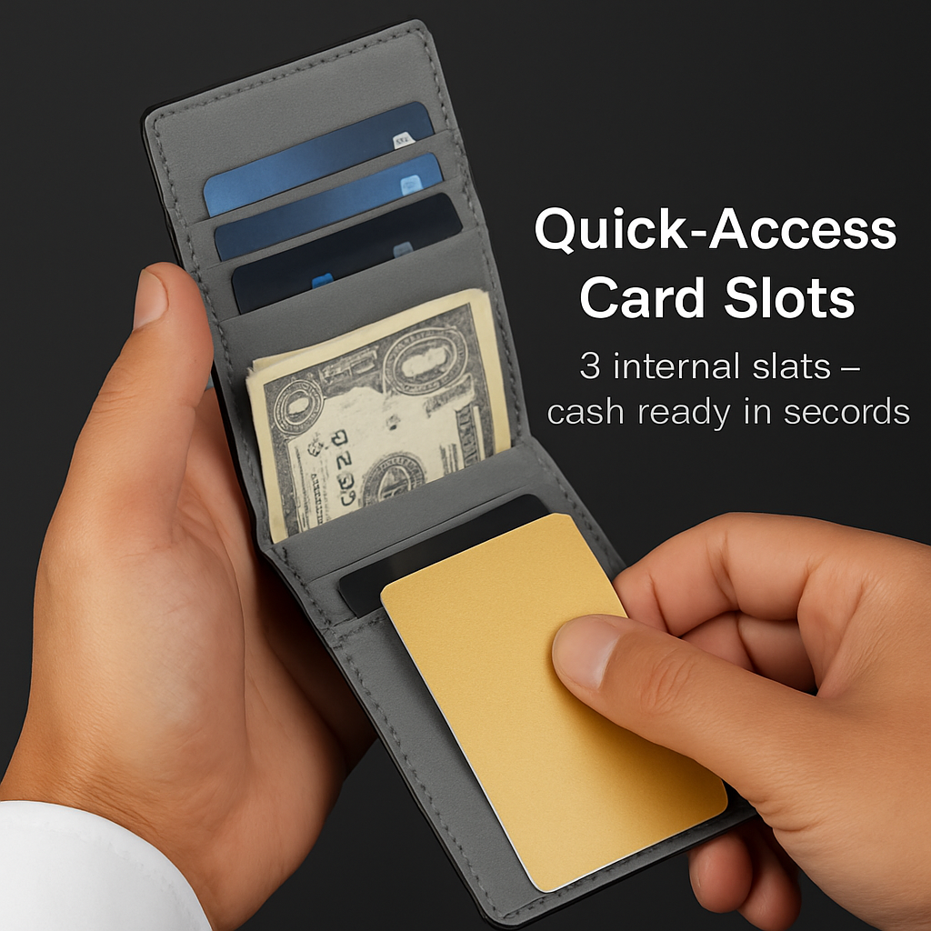 Unisex PU Leather Wallet RFID Blocking Slim Bifold Credit Card Holder with Money Clip