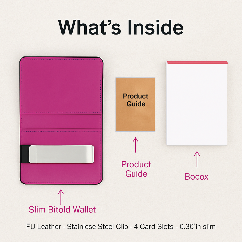 Unisex PU Leather Wallet RFID Blocking Slim Bifold Credit Card Holder with Money Clip
