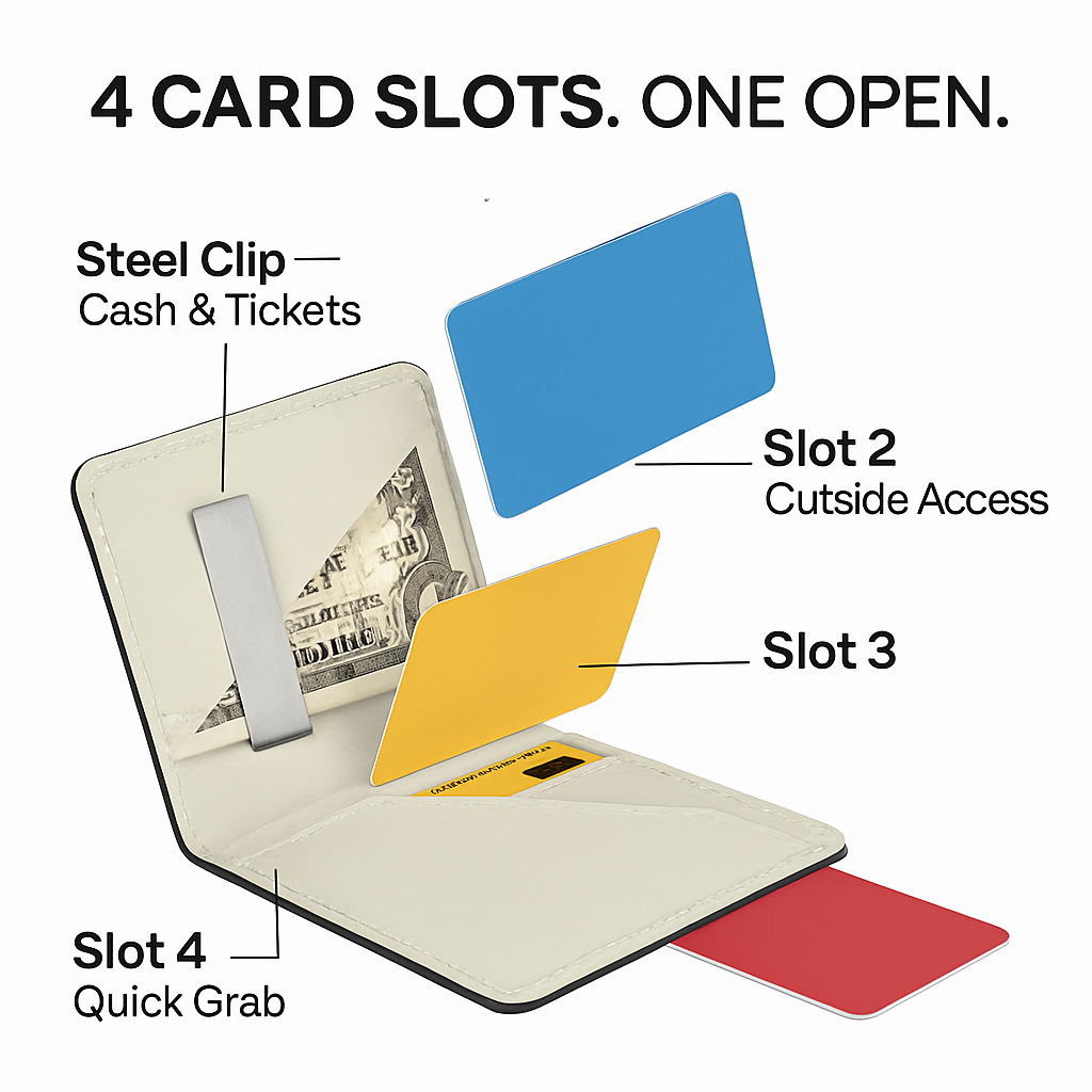 Unisex PU Leather Wallet RFID Blocking Slim Bifold Credit Card Holder with Money Clip