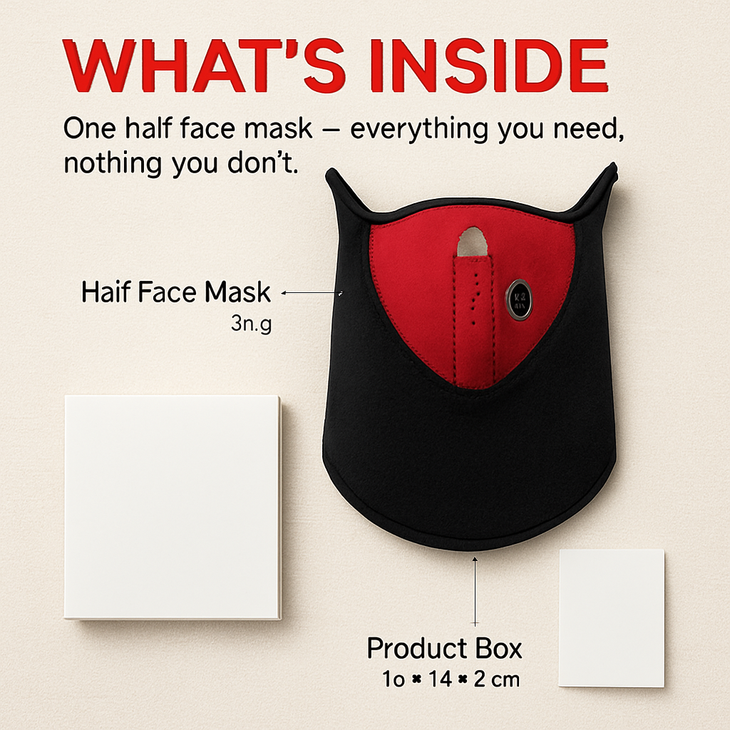Half Face Mask Breathable Windproof Dustproof Neck Warmer for Bike Motorcycle Racing