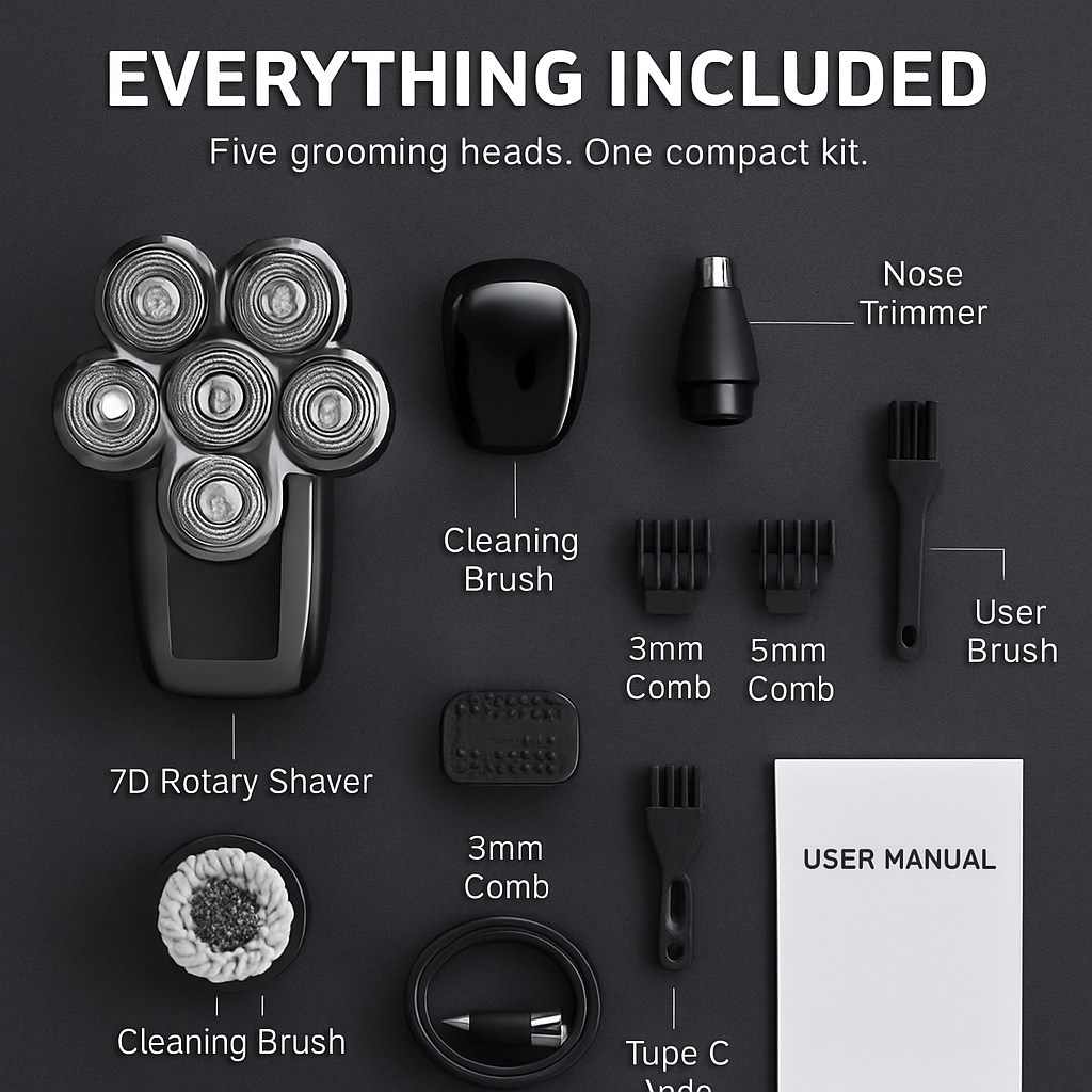 Head Shaver Kit 5-in-1 for Bald Heads - Everyday Grooming
