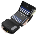 Leather Wallet with ID Card Holder and Zipper