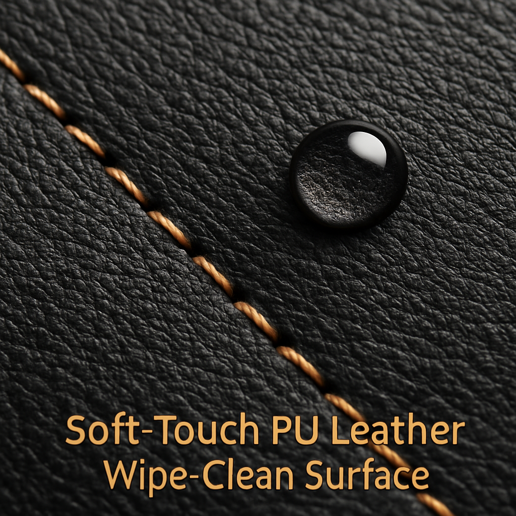 Leather Wallet with ID Card Holder and Zipper