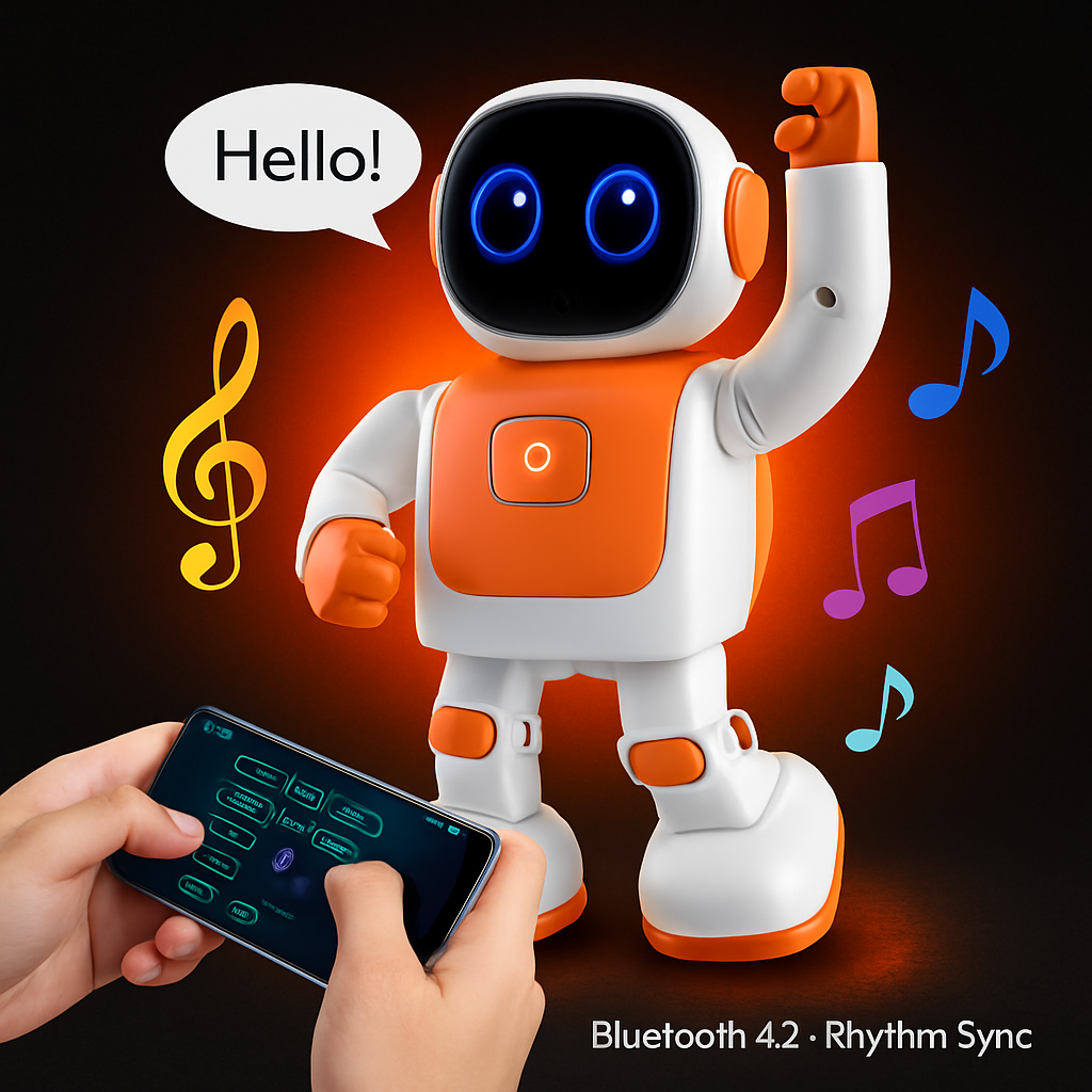 AI Dancing Robot Toy Smart Interactive Learning & Entertainment Robot for Kids
with Bluetooth Music Programmable Moves Voice Assistant