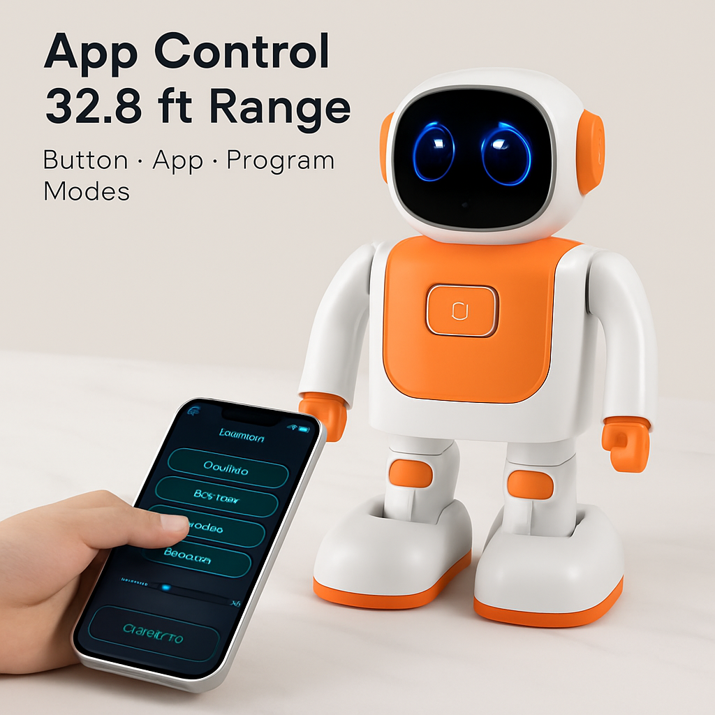 AI Dancing Robot Toy Smart Interactive Learning & Entertainment Robot for Kids
with Bluetooth Music Programmable Moves Voice Assistant