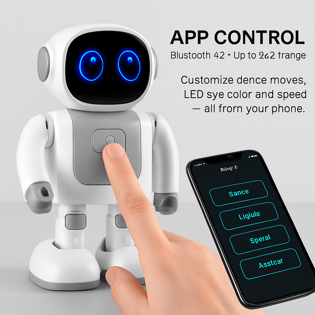 AI Dancing Robot Toy Smart Interactive Learning & Entertainment Robot for Kids
with Bluetooth Music Programmable Moves Voice Assistant